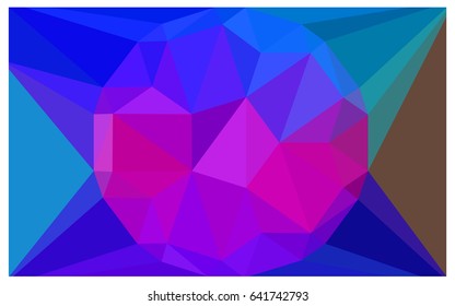 Dark Pink, Blue vector polygonal illustration, which consist of triangles with a gemstone in center. Triangular design of a huge diamond for your business. Creative geometric background of gems.