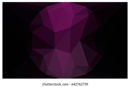 Dark Pink, Blue vector polygonal illustration, which consist of triangles with a gemstone in center. Triangular design of a huge diamond for your business. Creative geometric background of gems.