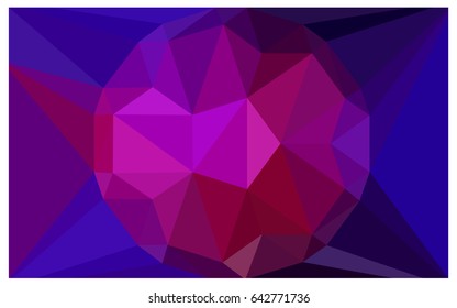 Dark Pink, Blue vector polygonal illustration, which consist of triangles with a gemstone in center. Triangular design of a huge diamond for your business. Creative geometric background of gems.