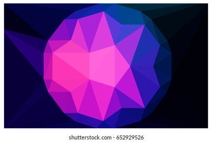Dark Pink, Blue vector polygonal illustration, which consist of triangles with a gemstone in center. Triangular design of a huge diamond for your business. Creative geometric background of gems.