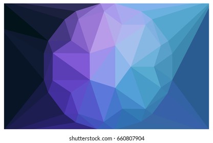 Dark Pink, Blue vector polygonal illustration, which consist of triangles with a gemstone in center. Triangular design of a huge diamond for your business. Creative geometric background of gems.