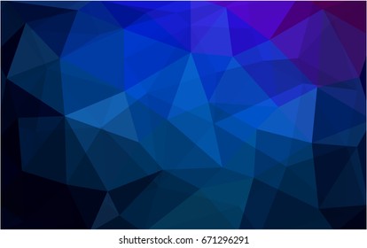 Dark Pink, Blue vector polygonal illustration, which consist of triangles. Triangular pattern for your business design. Geometric background in Origami style with gradient. 