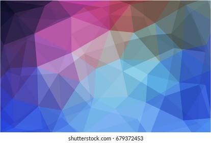 Dark Pink, Blue vector polygonal illustration, which consist of triangles. Triangular design for your business. Creative geometric background in Origami style with gradient