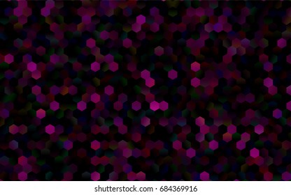 Dark Pink, Blue vector polygonal illustration, which consist of hexagons. Hexagonal pattern for your business design. Geometric background in Origami style with gradient. 