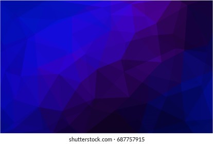 Dark Pink, Blue vector polygonal illustration, which consist of triangles. Triangular pattern for your business design. Geometric background in Origami style with gradient. 