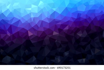 Dark Pink, Blue vector polygonal illustration, which consist of triangles. Triangular pattern for your business design. Geometric background in Origami style with gradient. 