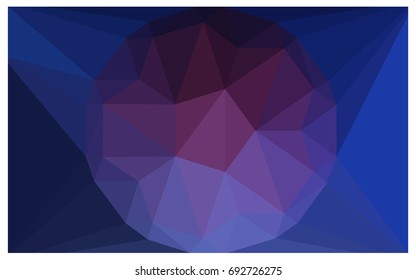Dark Pink, Blue vector polygonal illustration, which consist of triangles with a gemstone in center. Triangular design of a huge diamond for your business. Creative geometric background of gems.