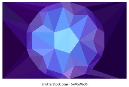 Dark Pink, Blue vector polygonal illustration, which consist of triangles with a gemstone in center. Triangular design of a huge diamond for your business. Creative geometric background of gems.