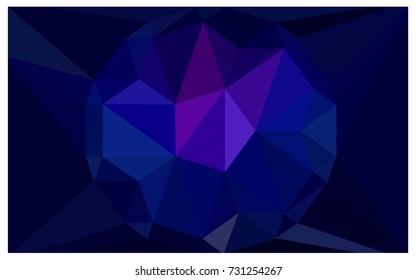 Dark Pink, Blue vector polygonal illustration, which consist of triangles with a gemstone in center. Triangular design of a huge diamond for your business. Creative geometric background of gems.