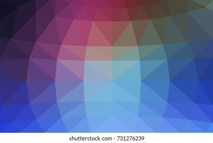 Dark Pink, Blue vector polygonal illustration, which consist of triangles. Triangular design for your business. Creative geometric background in Origami style with gradient