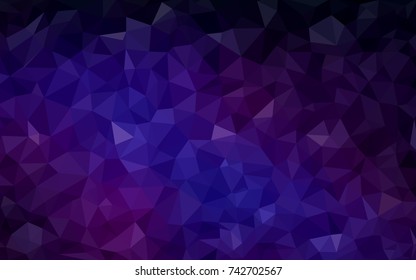 Dark Pink, Blue vector polygonal illustration, which consist of triangles. Triangular design for your business. Creative geometric background in Origami style with gradient