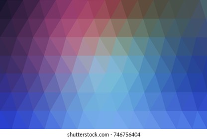 Dark Pink, Blue vector polygonal illustration, which consist of triangles. Triangular design for your business. Creative geometric background in Origami style with gradient