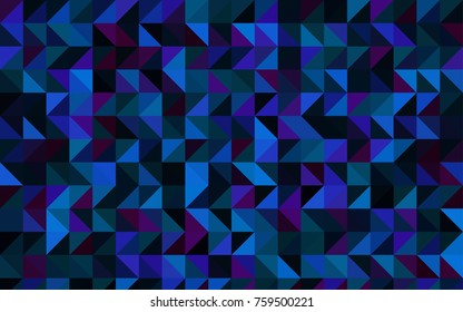 Dark Pink, Blue vector polygonal pattern. Glitter abstract illustration with an elegant design. A completely new design for your business.