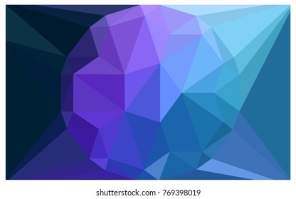 Dark Pink, Blue vector polygonal illustration, which consist of triangles with a gemstone in center. Triangular design of a huge diamond for your business. Creative geometric background of gems.