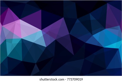 Dark Pink, Blue vector polygonal illustration, which consist of triangles. Triangular design for your business. Creative geometric background in Origami style with gradient
