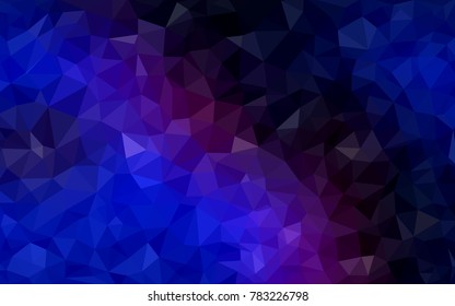 Dark Pink, Blue vector polygonal illustration, which consist of triangles. Triangular design for your business. Creative geometric background in Origami style with gradient