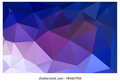 Dark Pink, Blue vector polygonal illustration, which consist of triangles. Triangular pattern for your business design. Geometric background in Origami style with gradient. 