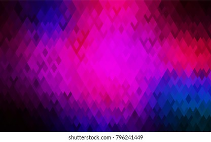 Dark Pink, Blue vector polygonal illustration consisting of rectangles. Rectangular design for your business. Creative geometric background in origami style with gradient.