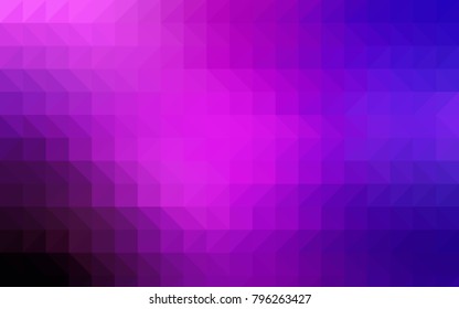 Dark Pink, Blue vector polygonal background. A vague abstract illustration with gradient. Triangular pattern for your business design.