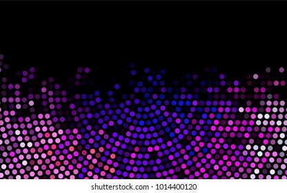 Dark Pink, Blue vector red banner with set of circles, dots. Donuts Background. Creative Design Template. Technological halftone illustration.