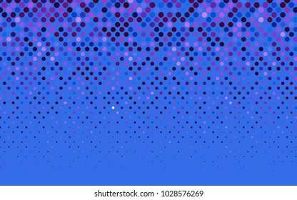 Dark Pink, Blue vector red pattern of geometric circles, shapes. Colorful mosaic banner. Geometric background with colored disks.