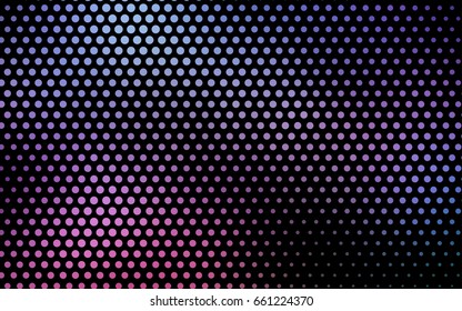 Dark Pink, Blue vector red banner with set of circles, dots. Donuts Background. Creative Design Template. Technological halftone illustration.