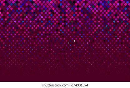 Dark Pink, Blue vector red pattern of geometric circles, shapes. Colorful mosaic banner. Geometric background with colored disks.