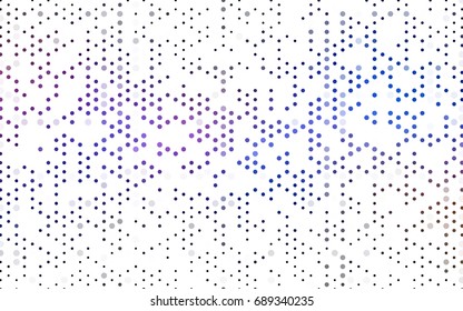 Dark Pink, Blue vector red pattern of geometric circles, shapes. Colorful mosaic banner. Geometric background with colored disks.