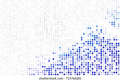 Dark Pink, Blue vector red banner with set of circles, dots. Donuts Background. Creative Design Template. Technological halftone illustration.
