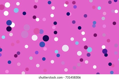 Dark Pink, Blue vector red pattern of geometric circles, shapes. Colorful mosaic banner. Geometric background with colored disks.