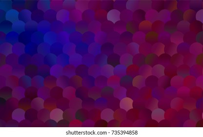 Dark Pink, Blue vector red banner with set of circles, dots. Donuts Background. Creative Design Template. Technological halftone illustration.