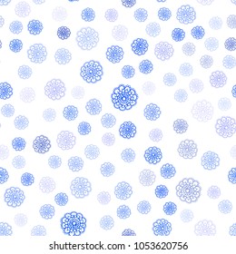 Dark Pink, Blue vector seamless abstract doodle background. Decorative illustration with doodles on abstract template. A new texture for your design.