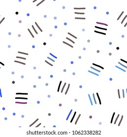 Dark Pink, Blue vector seamless background with lines, ovals. Seamless Illustration with set of abstact gradient lines. Pattern for trendy fabric, wallpapers.