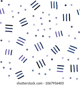 Dark Pink, Blue vector seamless cover with abstract shapes. Illustration with repetition of lines on white background. Pattern for design of window blinds, curtains.