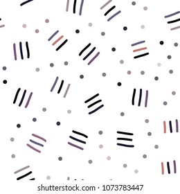 Dark Pink, Blue vector seamless background with lines, ovals. Colorful seamless gradient with lines and signs of maths. Pattern for trendy fabric, wallpapers.
