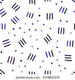Dark Pink, Blue vector seamless template with geometric lines. Illustration with repetition of lines on white background. Pattern for design of fabric, wallpapers.