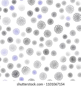 Dark Pink, Blue vector seamless natural abstract template. Flowers on blurred abstract background with gradient. Doodle design can be used for your web site.