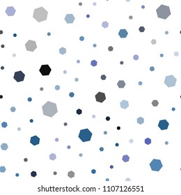 Dark Pink, Blue vector seamless template in hexagonal style. White background with colorful hexagons. Pattern can be used for landing pages.