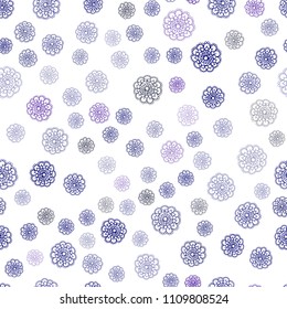 Dark Pink, Blue vector seamless doodle bright background. Creative illustration in blurred style with flowers. Brand-new style for your business design.
