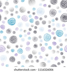 Dark Pink, Blue vector seamless abstract doodle background. New colorful illustration in doodle style with flowers. Completely new template for your business design.