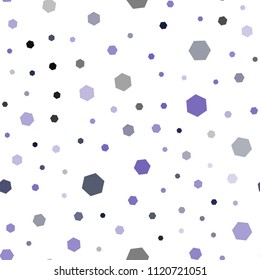 Dark Pink, Blue vector seamless template in hexagonal style. White background with colorful hexagons. New design for website's poster, banner.