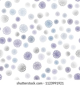 Dark Pink, Blue vector seamless doodle blurred pattern. flowers on elegant natural pattern with gradient. Completely new design for your business.