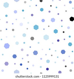 Dark Pink, Blue vector seamless layout with hexagonal shapes. Colorful hexagons on white backdrop. New template for your brand book.