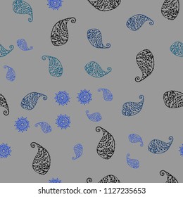 Dark Pink, Blue vector seamless natural backdrop with leaves and flowers. Brand new colored illustration with leaves and flowers. The best blurred design for your business.
