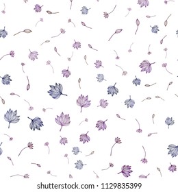 Dark Pink, Blue vector seamless sketch texture. Doodle illustration of leaves in Origami style with gradient. Brand new style for your business design.