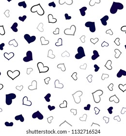 Dark Pink, Blue vector seamless texture with lovely hearts. Decorative shining illustration with hearts on abstract template. Pattern for carnival, festival romantic leaflets.
