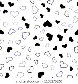 Dark Pink, Blue vector seamless cover with Shining hearts. Glitter abstract illustration with colorful hearts in romantic style. Design for ad, poster, banner of Valentine Day.