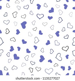 Dark Pink, Blue vector seamless pattern with colorful hearts. Beautiful colored illustration with hearts in celebration style. Design for ad, poster, banner of Valentine Day.