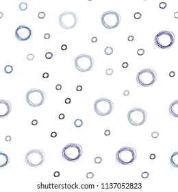Dark Pink, Blue vector seamless cover with spots. Illustration with set of shining colorful abstract circles. Pattern can be used for ads, leaflets.