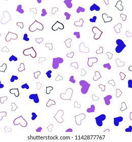 Dark Pink, Blue vector seamless template with doodle hearts. Blurred decorative design in doodle style with hearts. Beautiful design for your business advert of anniversary.